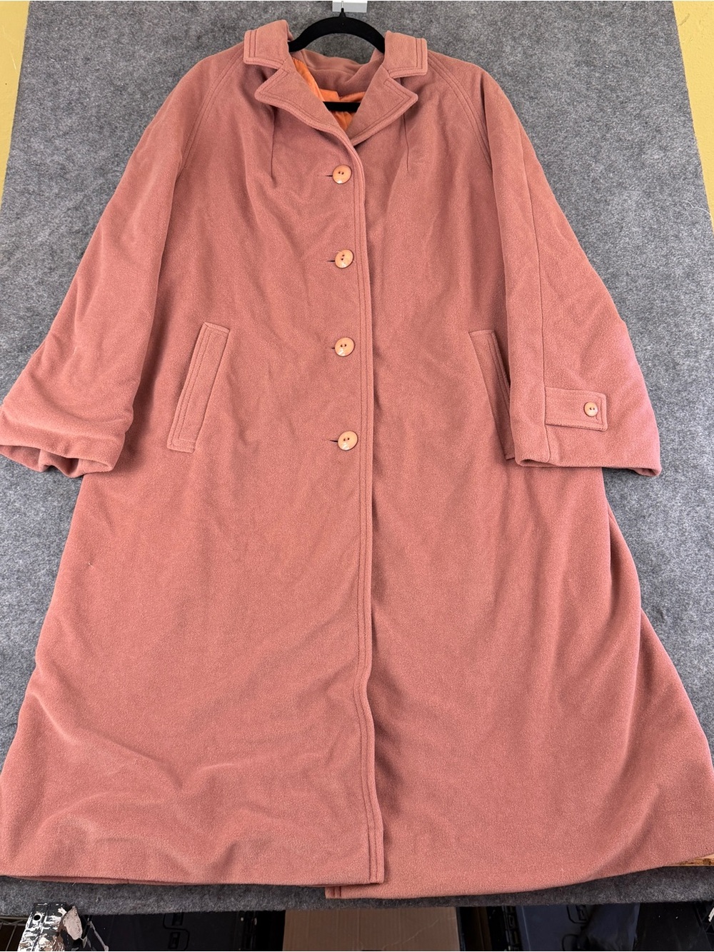 Vintage Juli De Roma Kajjmir Tan Cashmere Trench Coat Women’s Size Med